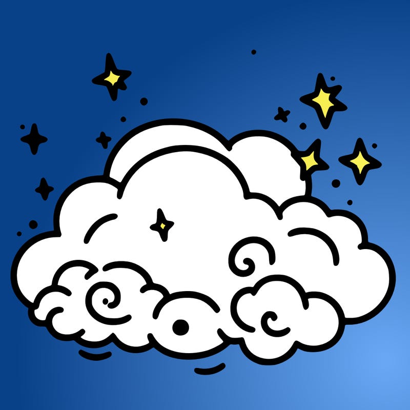 pink starry cloud sky