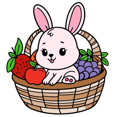 bunny in a fruit basket