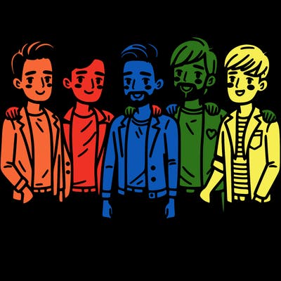 man friends group