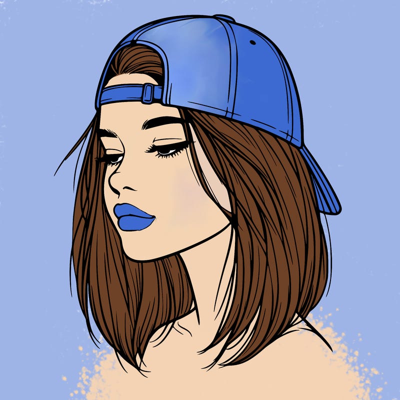 realistic  girl with a backwards hat