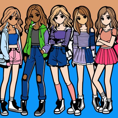 a group of teenage girls