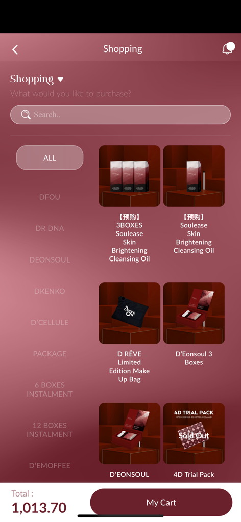 DRÊVE - Catalogue d'achats dans l'application DREVE présentant des produits de santé et de beauté pour les entrepreneurs du bien-être