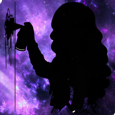 realistic girl with mask spray painting a wall