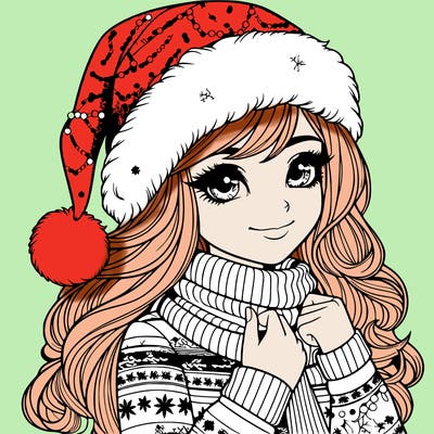 realistic christmas girl