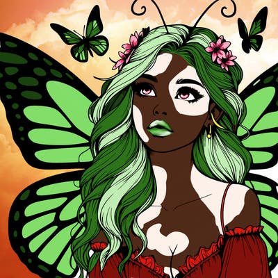 butterfly fairy realistic girl