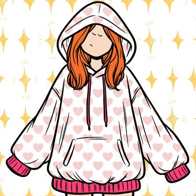 girl in oversized hoodie