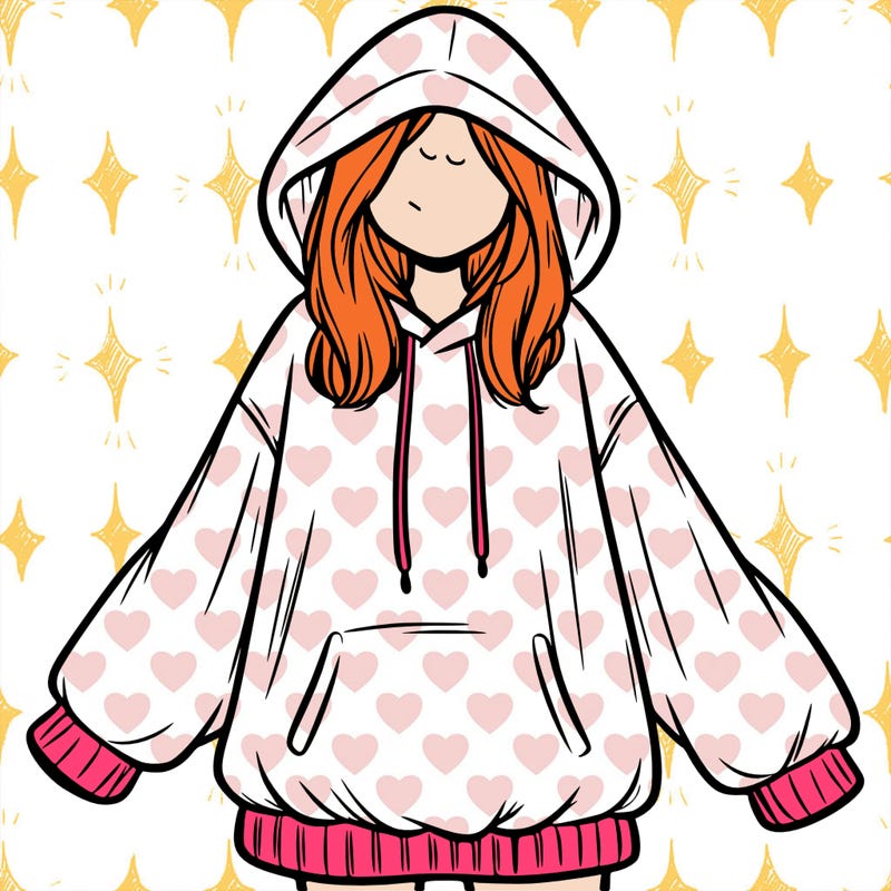 girl in oversized hoodie