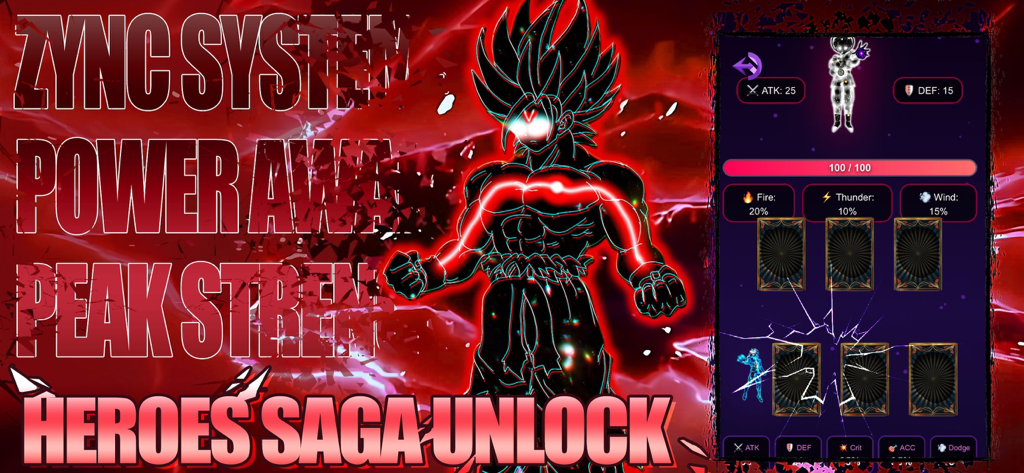 ZYNC Heroes: Ascent - A glowing hero silhouette with red energy in the ZYNC Heroes Ascent battle interface