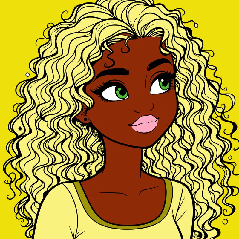 realistic girl with curly hair