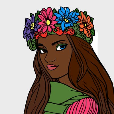 girl with flowers crown
