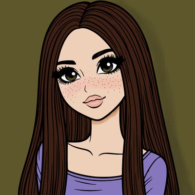 realistic girl with straight and long hair