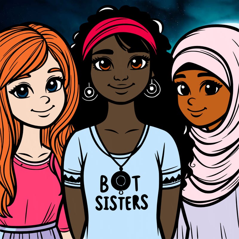 three sisters with a best sisters necklace