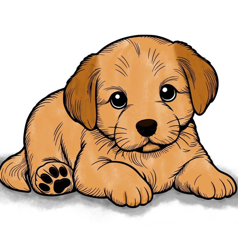 a cute realistic puppy