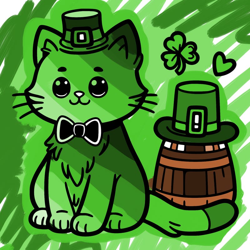 st patrick day cat