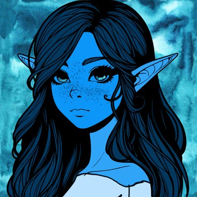 elf girl realistic dark fantasy