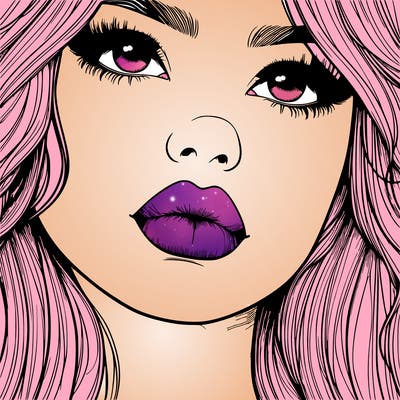 really realistic girl with lips