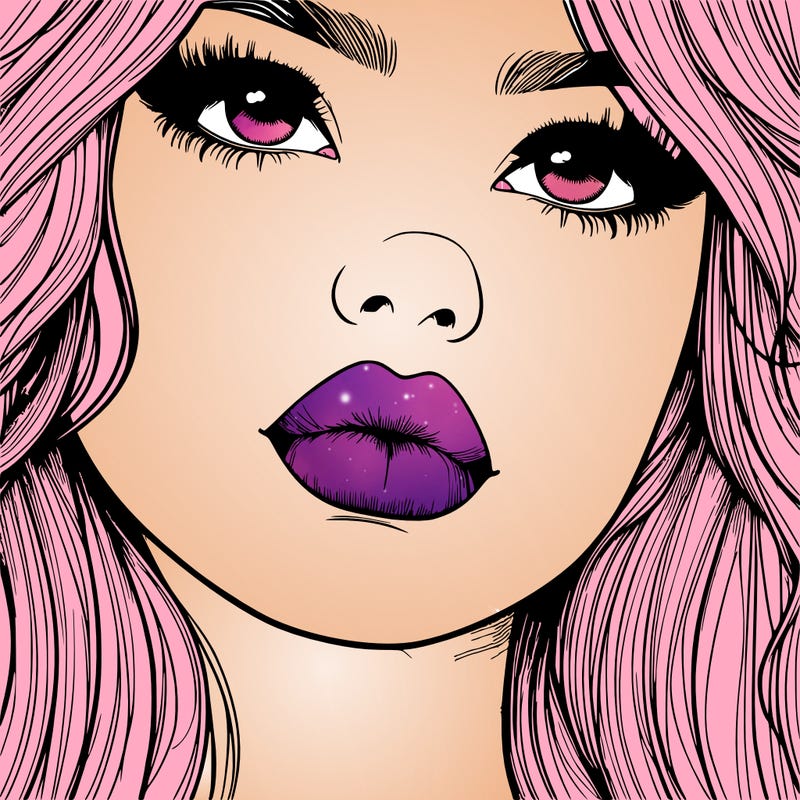 really realistic girl with lips