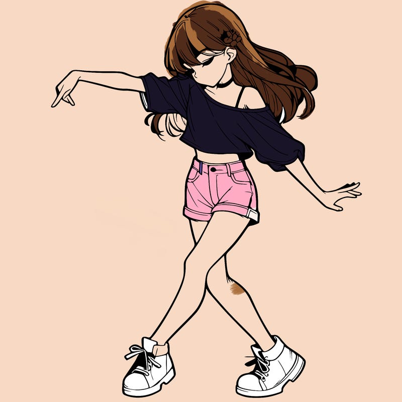 realistic girl danceing