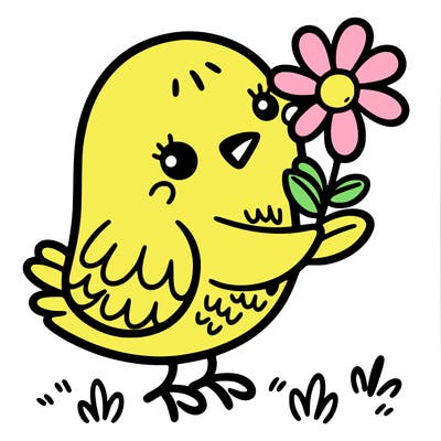 bird with flower in its beak