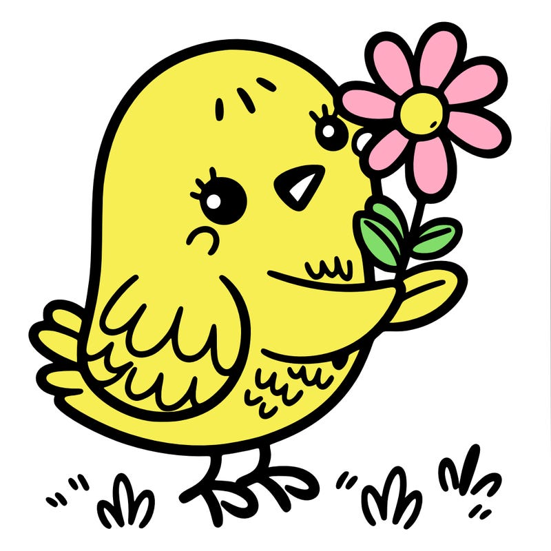 bird with flower in its beak