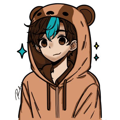 a 17 year old boy in a cute animal hoodie
