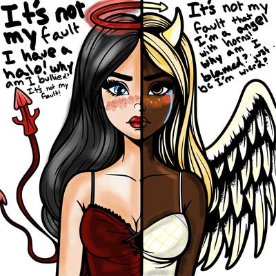 devil vs angel realistic girl