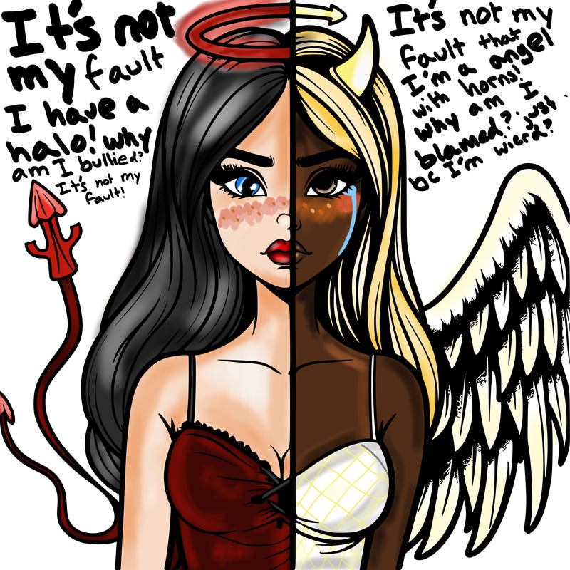 devil vs angel realistic girl