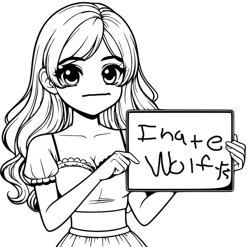 realistic pretty girl holding blank sign