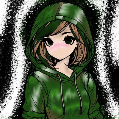 realistic girl with hoodie