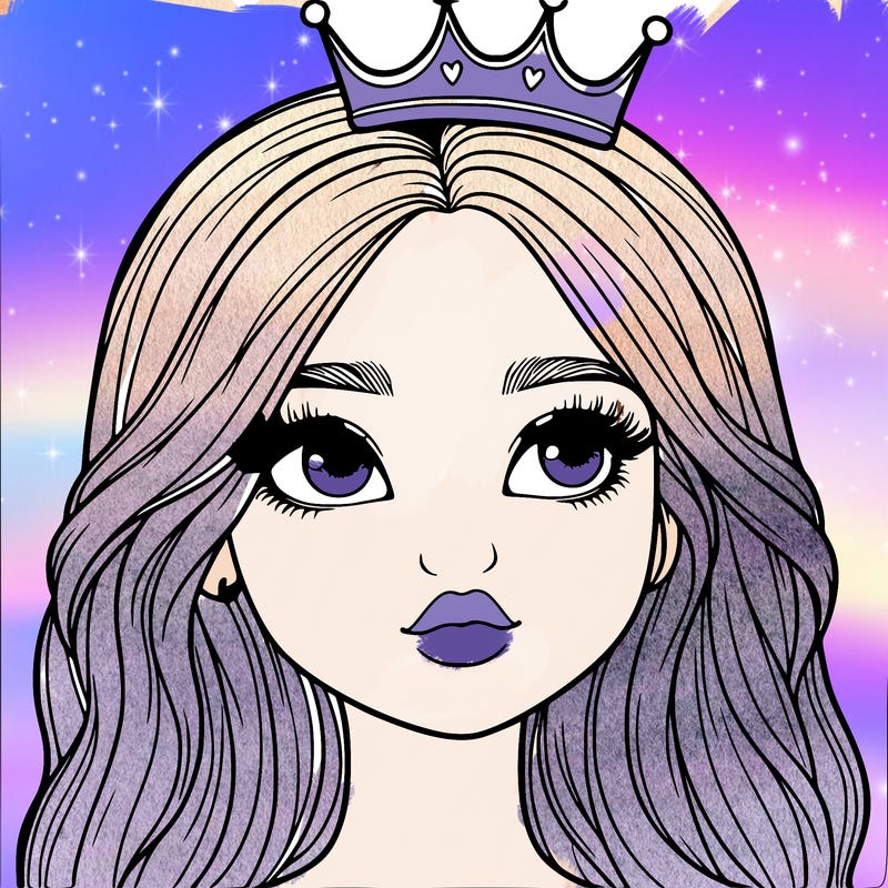 a realistic girl with a crown on