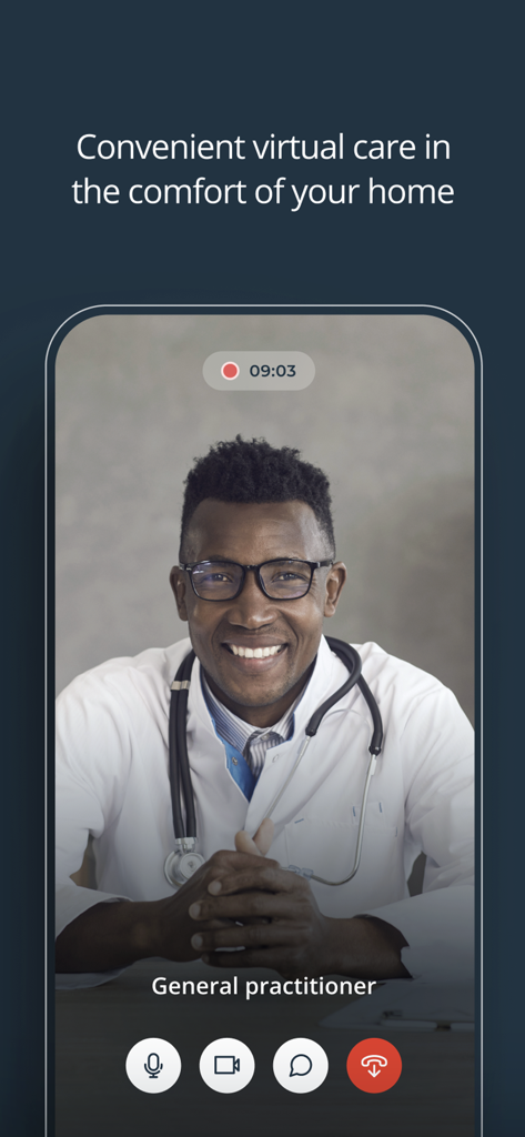 Netcare - A virtual consultation with a general practitioner on the Netcare mobile app.