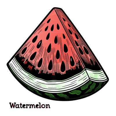 realistic watermelon wedge