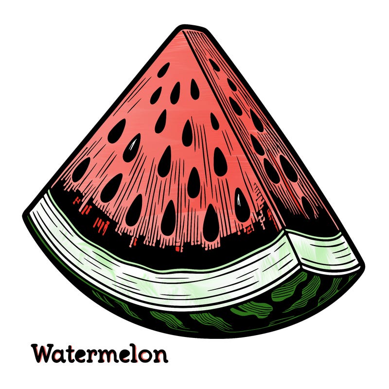 realistic watermelon wedge