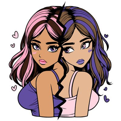 realistic girl split