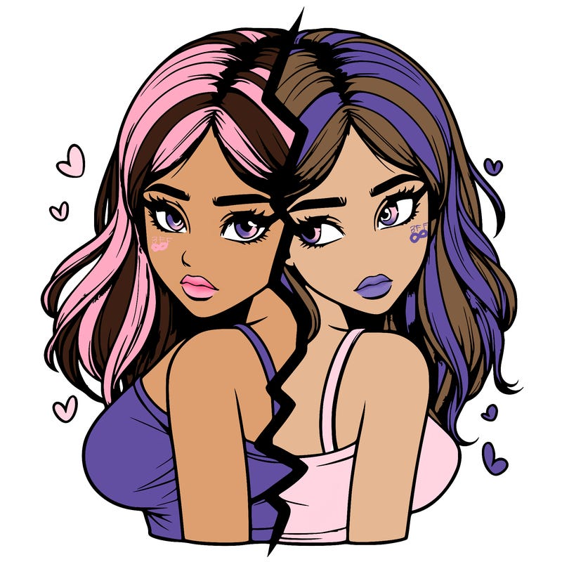 realistic girl split