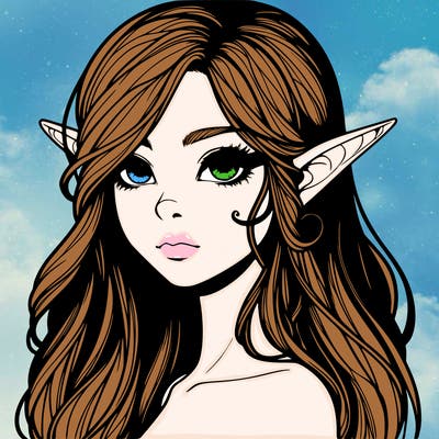 elf girl realistic dark fantasy