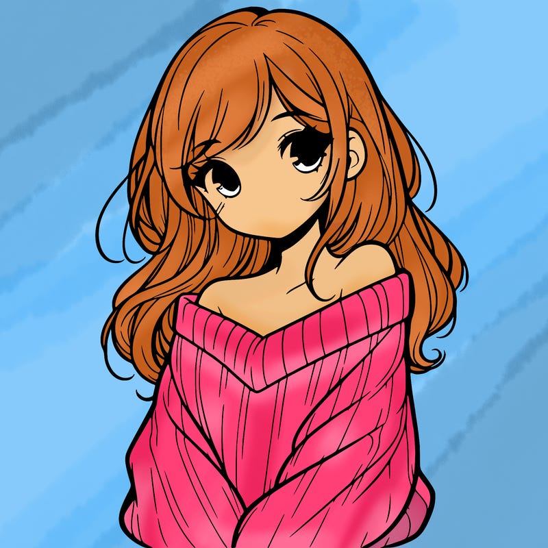 shy pretty girl wearing a sweater that is falling off one shoulder portrait