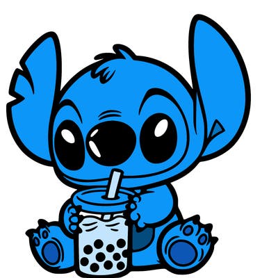 stitch with boba tea