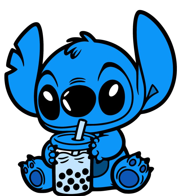 stitch with boba tea