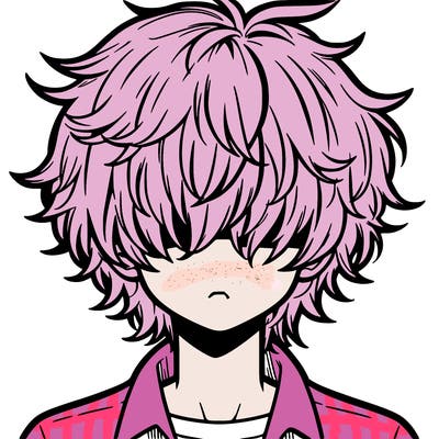 manga boy fluffy hair covering his eyes