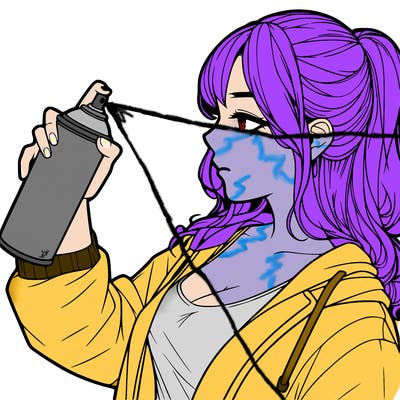 a realistic girl spray, painting