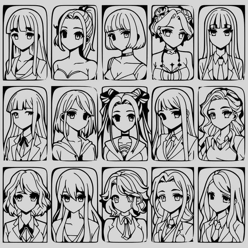 girls that look diffrent anime