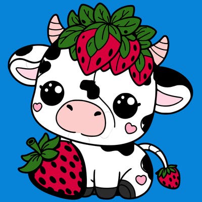 cute strawberry cow