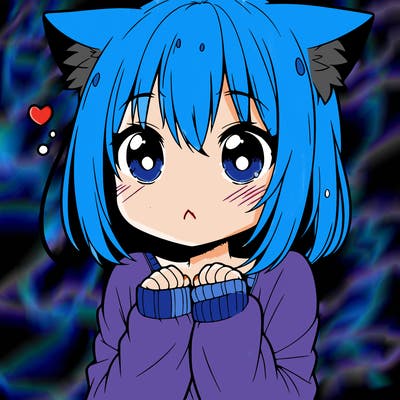 shy anime catgirl