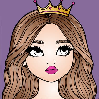 a realistic girl with a crown on