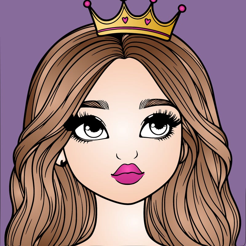 a realistic girl with a crown on