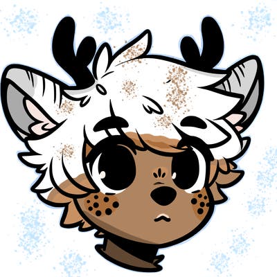 a humanoid deer with soft fluffy ears