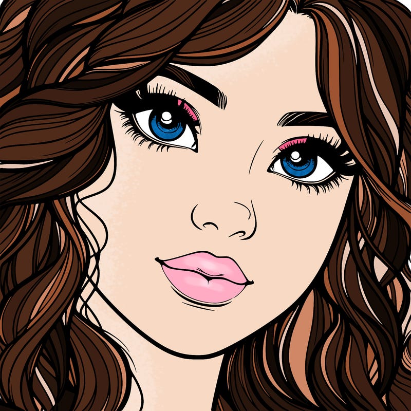 beautiful realistic girl close up to the camera with wavy hair,