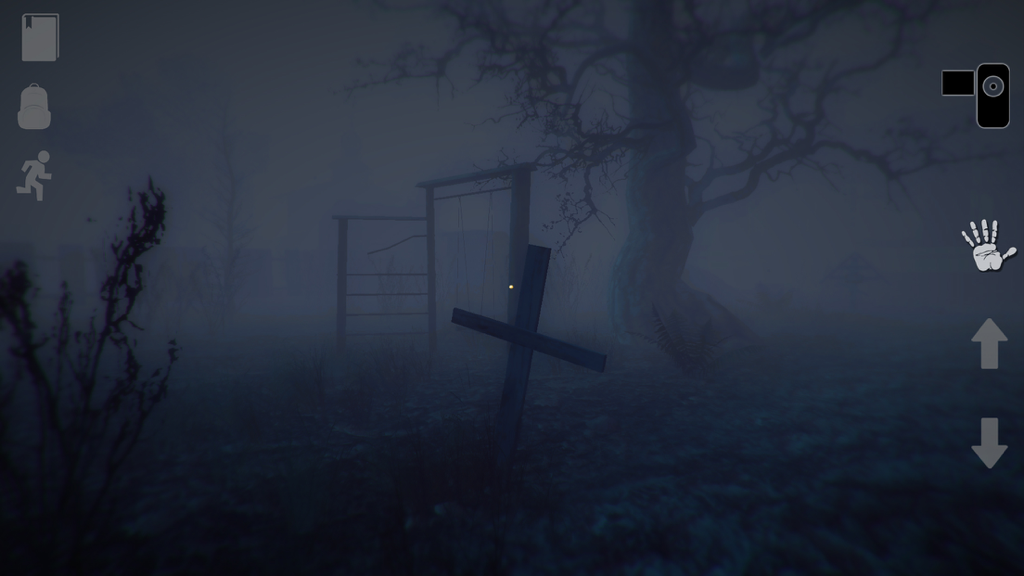 Mental Hospital V - Cementerio oscuro y brumoso con una cruz de madera en Mental Hospital V