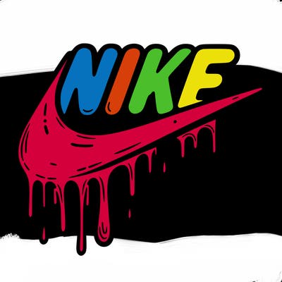 nike sign dripping